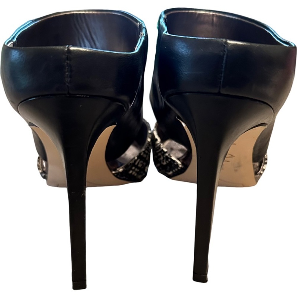 Sam Edelman Black and White Monroe Pointed Toe Stiletto Mules - Picture 5 of 12
